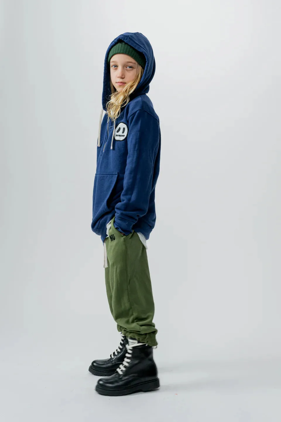 1/2 ZIP HOODIE INDIGO