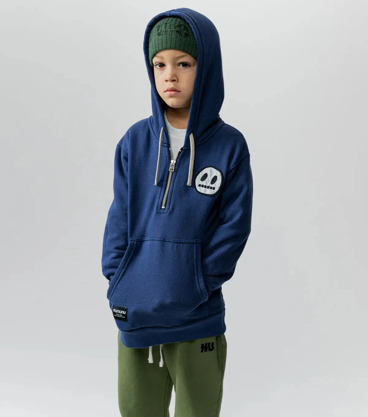 1/2 ZIP HOODIE INDIGO