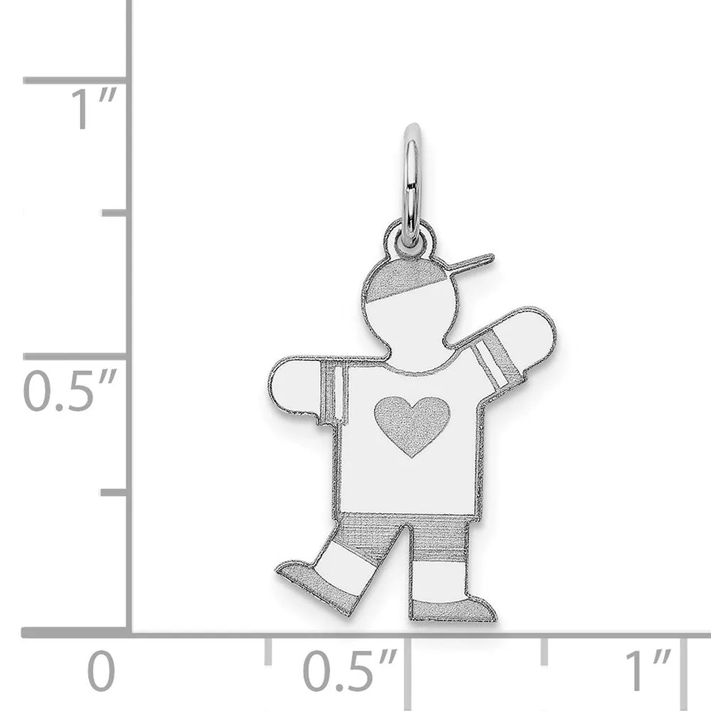14k White Gold Kid Charm