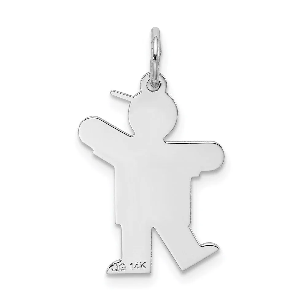 14k White Gold Kid Charm
