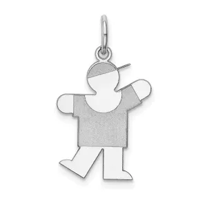 14k White Gold Kid Charm