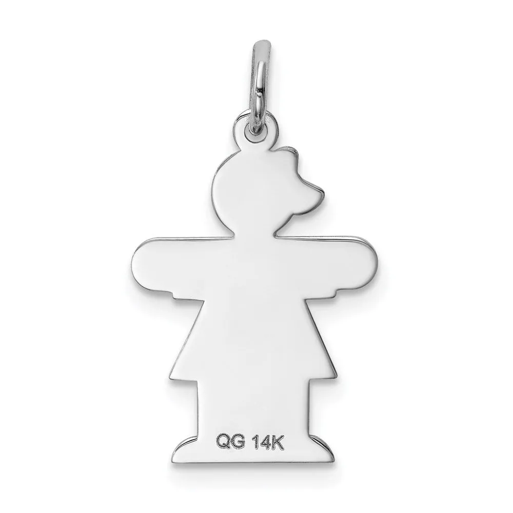 14k White Gold Kid Charm
