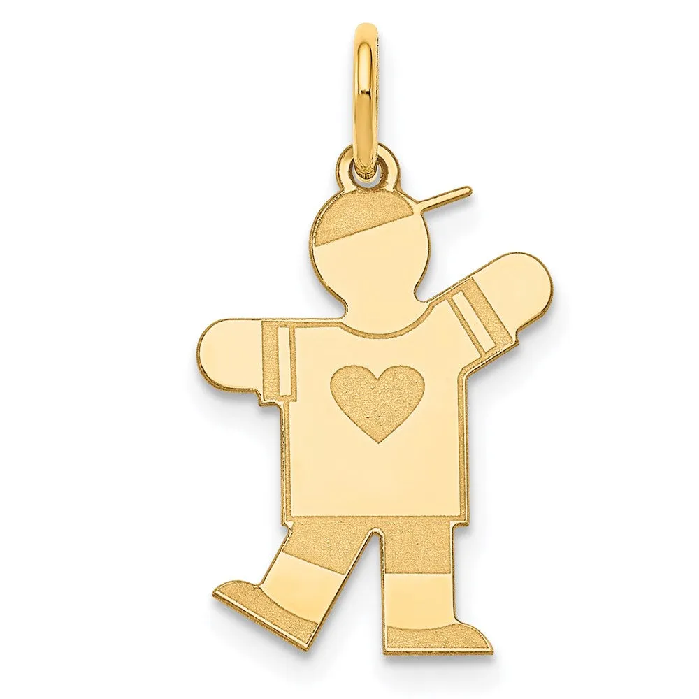 14k Yellow Gold Kid Charm