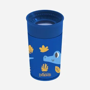[2-Pack] Dr. Brown's 10OZ/300ML Smooth Wall Cheers 360 Cup (9M ) - Blue