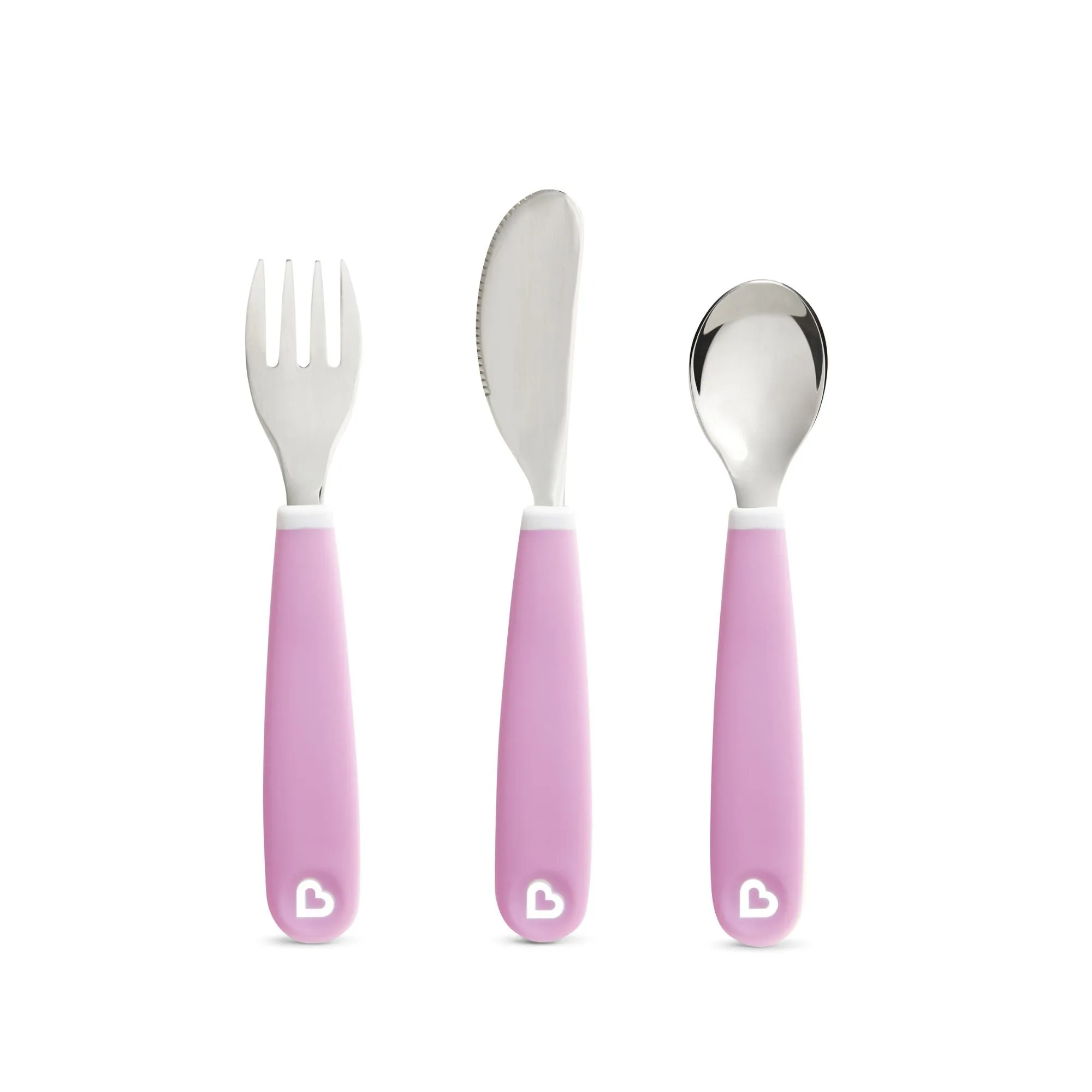 [2 Pack] Munchkin Splash™ Toddler Fork, Knife & Spoon Set (Purple)
