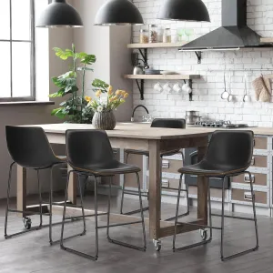 26 Inch Counter Height Bar Stools Set of 4, Modern Faux Leather High