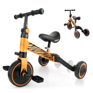 3 In 1 Kid Tricycles/Toddler Bike - Cute Toddler Bike For 10-36 Months Kids W/ Adjustable Seat Height And Removable Pedals