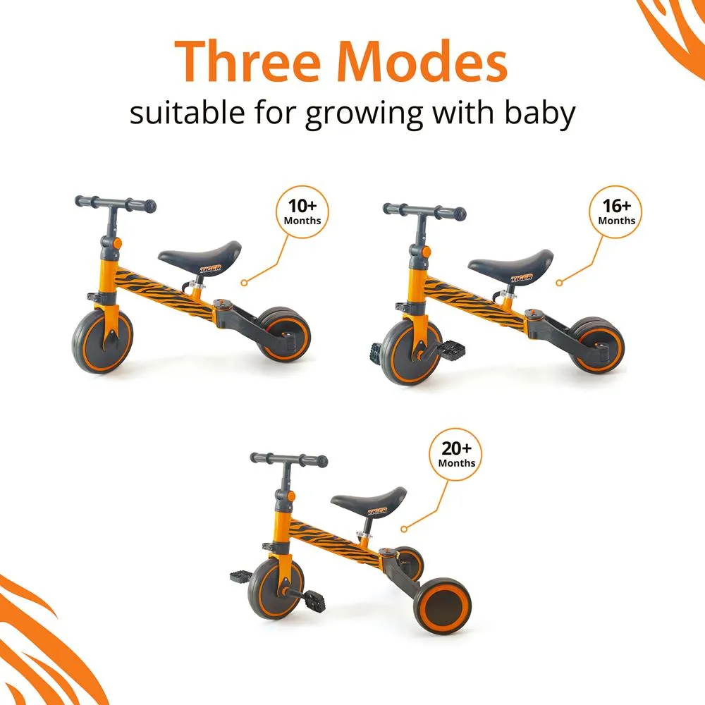 3 In 1 Kid Tricycles/Toddler Bike - Cute Toddler Bike For 10-36 Months Kids W/ Adjustable Seat Height And Removable Pedals