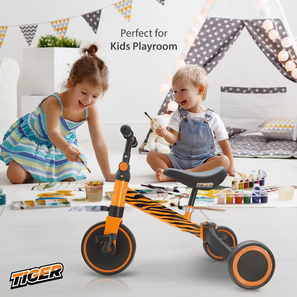 3 In 1 Kid Tricycles/Toddler Bike - Cute Toddler Bike For 10-36 Months Kids W/ Adjustable Seat Height And Removable Pedals