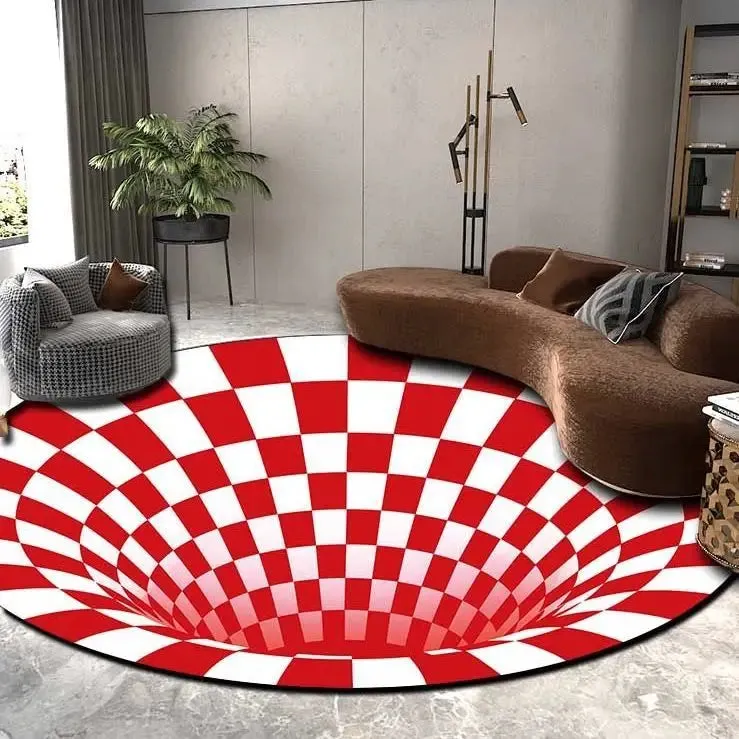 3D Vortex Illusion Round Carpet