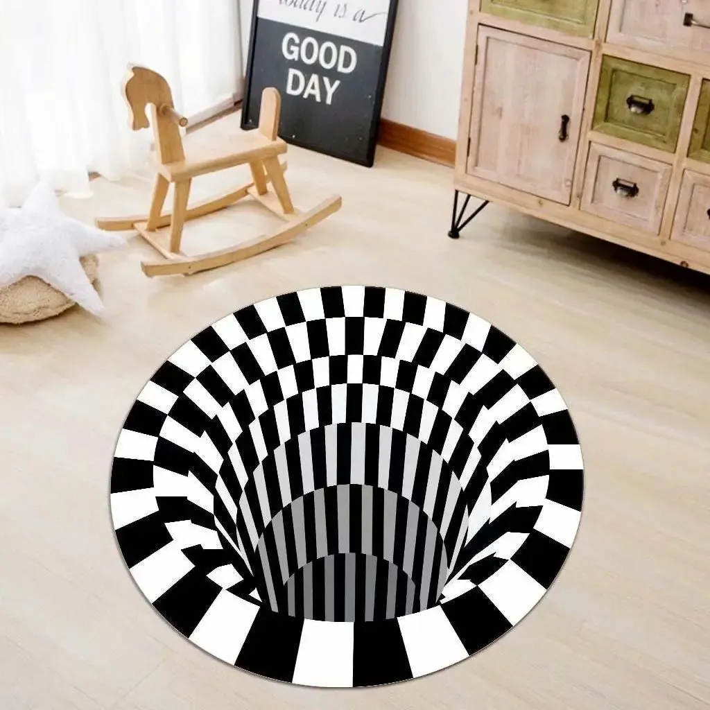 3D Vortex Illusion Round Carpet