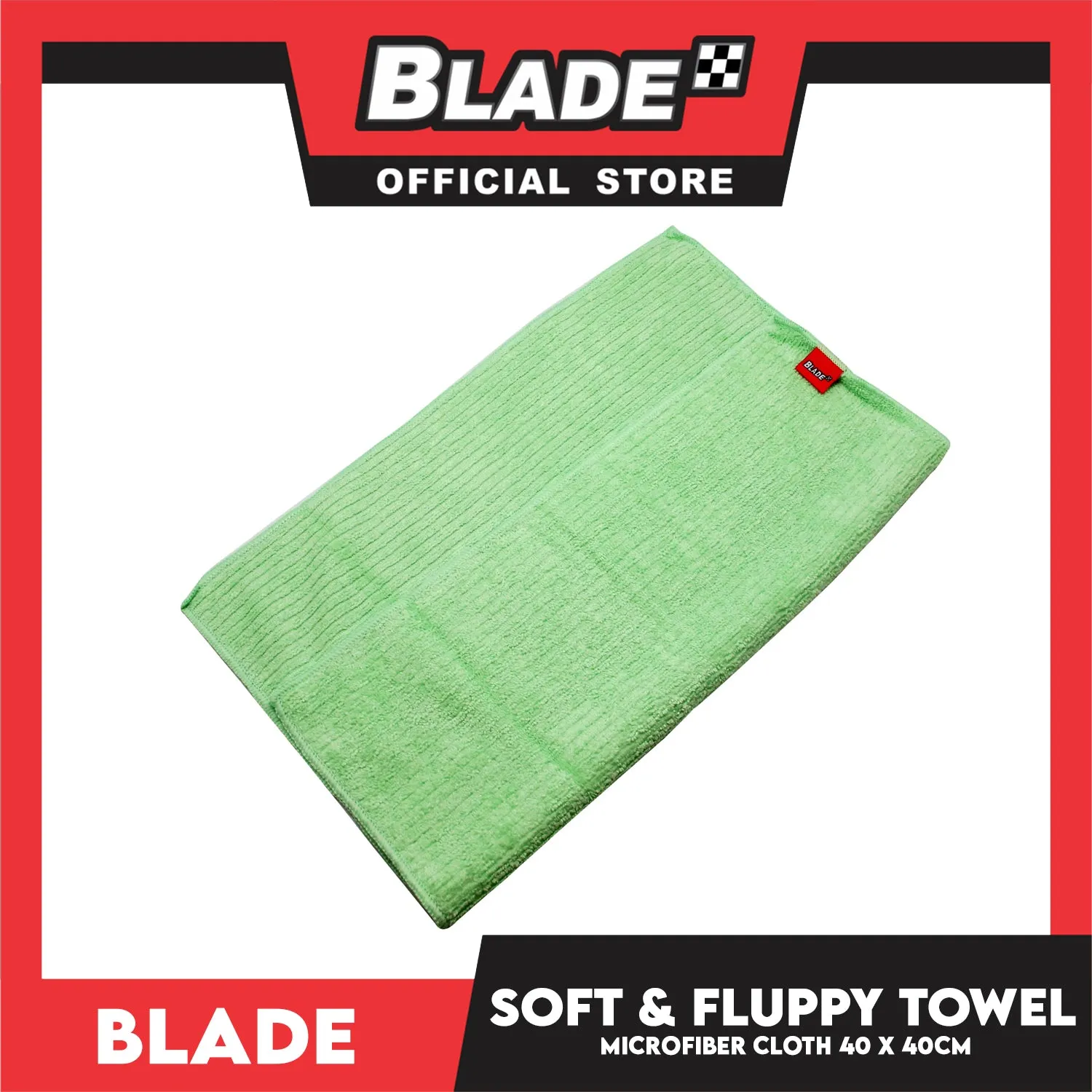 3pcs Blade Microfiber Cloth Soft and Fluffy Towel 40cm x 40cm Green