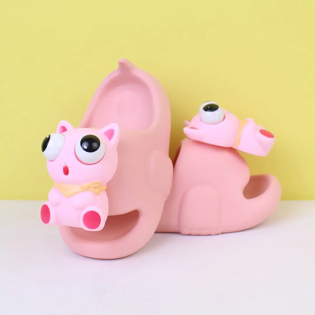 Attractive Funky Pink Flat Slides
