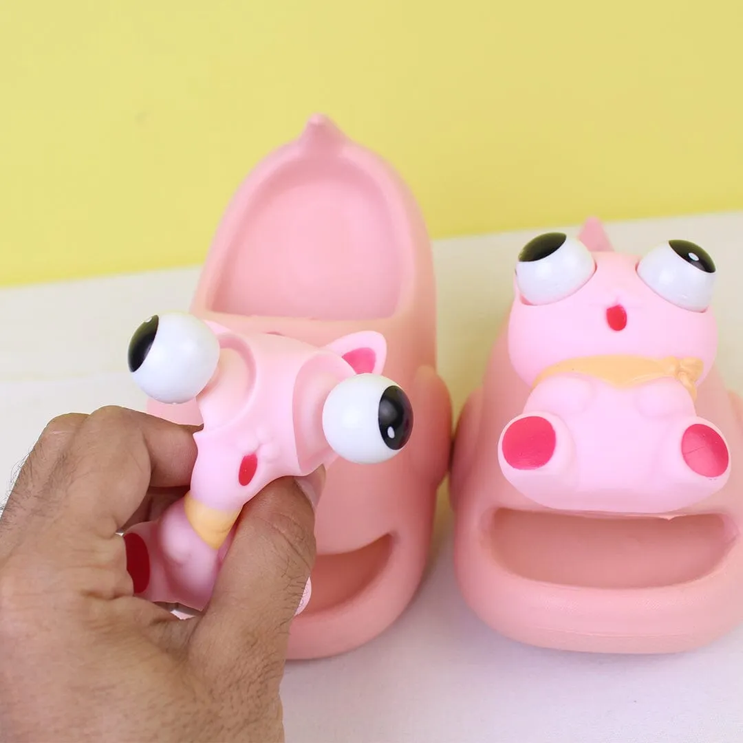Attractive Funky Pink Flat Slides