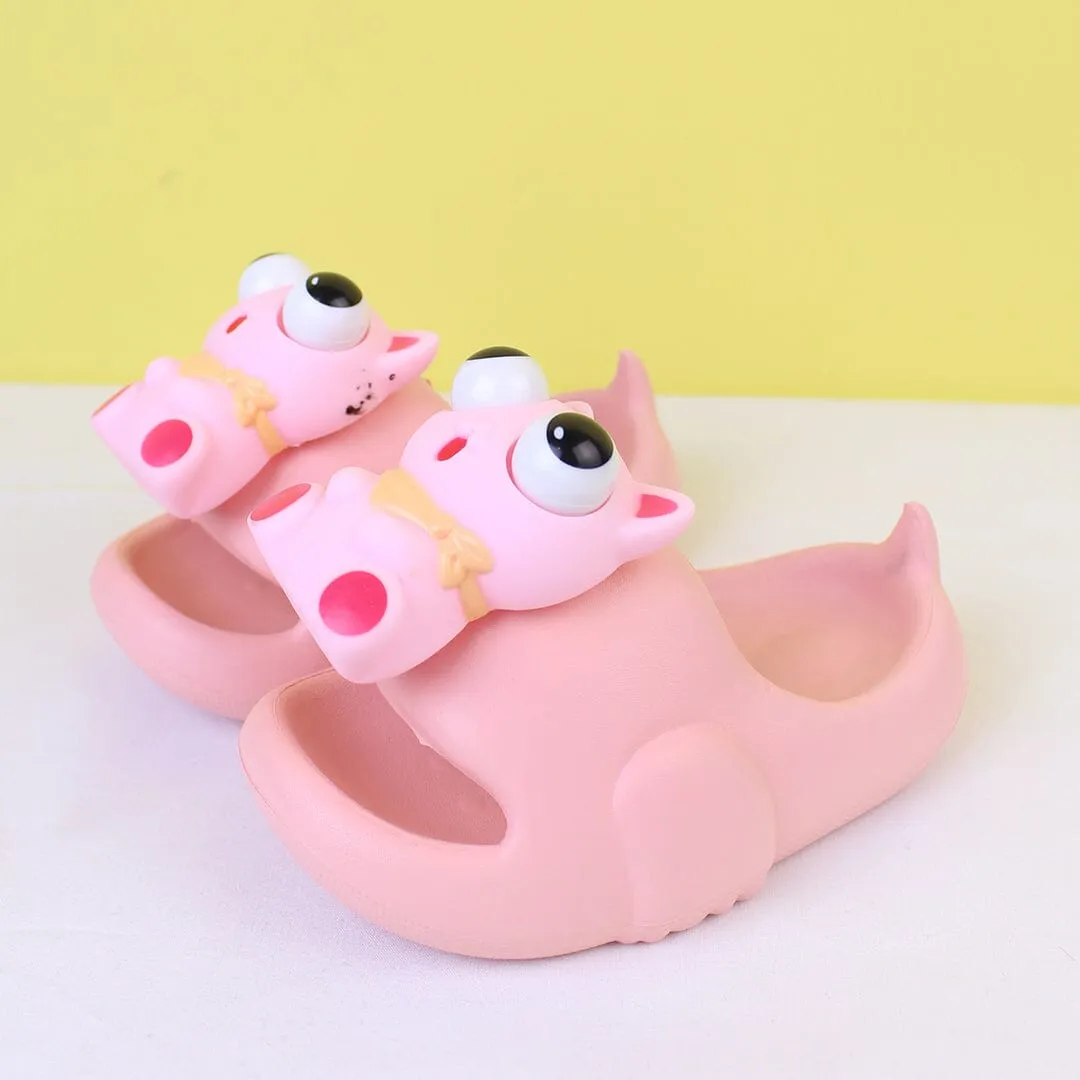Attractive Funky Pink Flat Slides