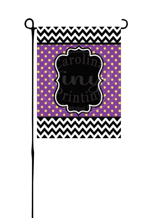Black and White Chevron with Purple & Yellow
