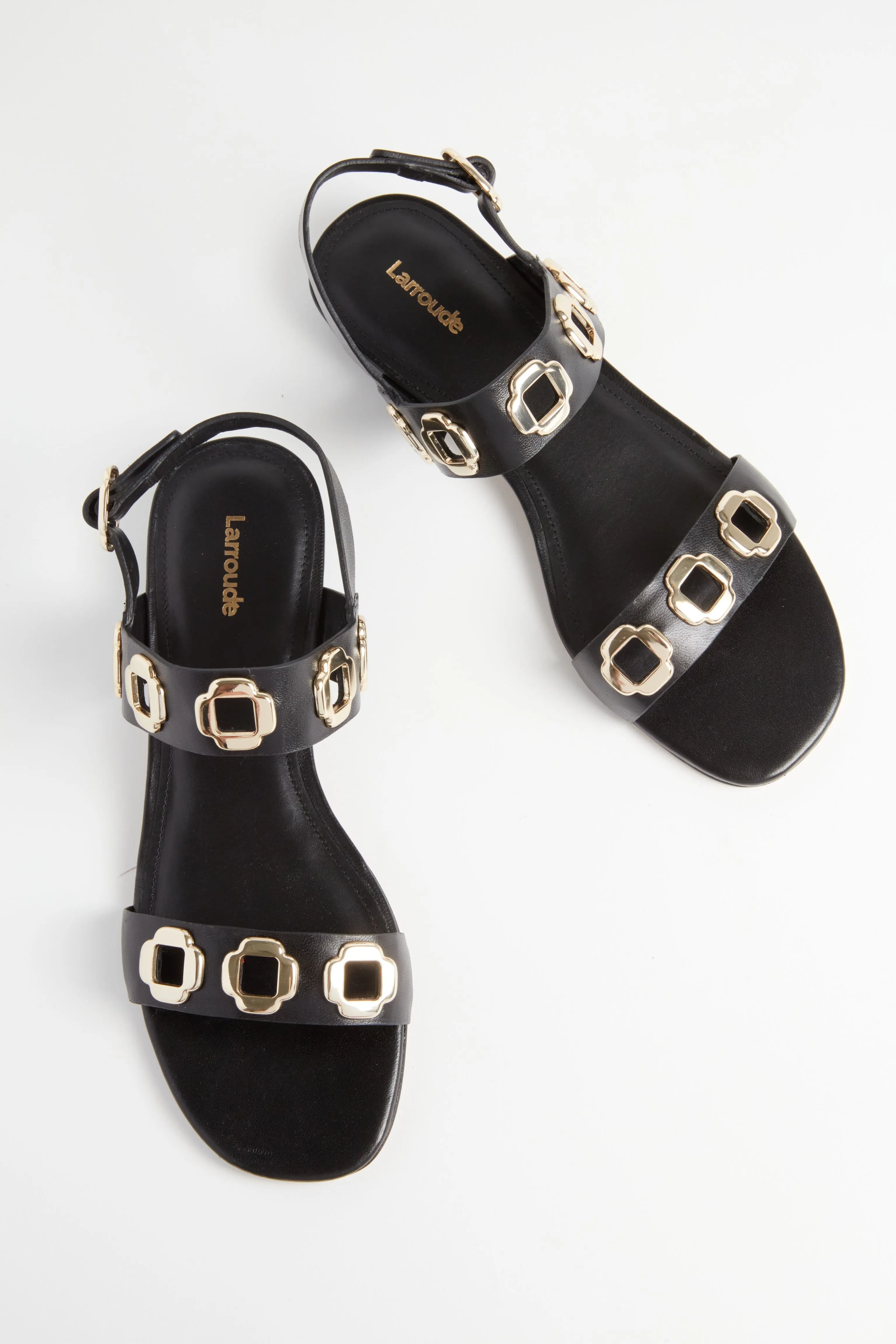 Black Leather Milan Flat Sandals