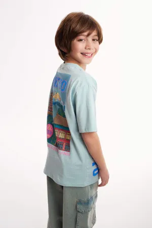 Boy Regular Fit Printed Crew Neck T-Shirt