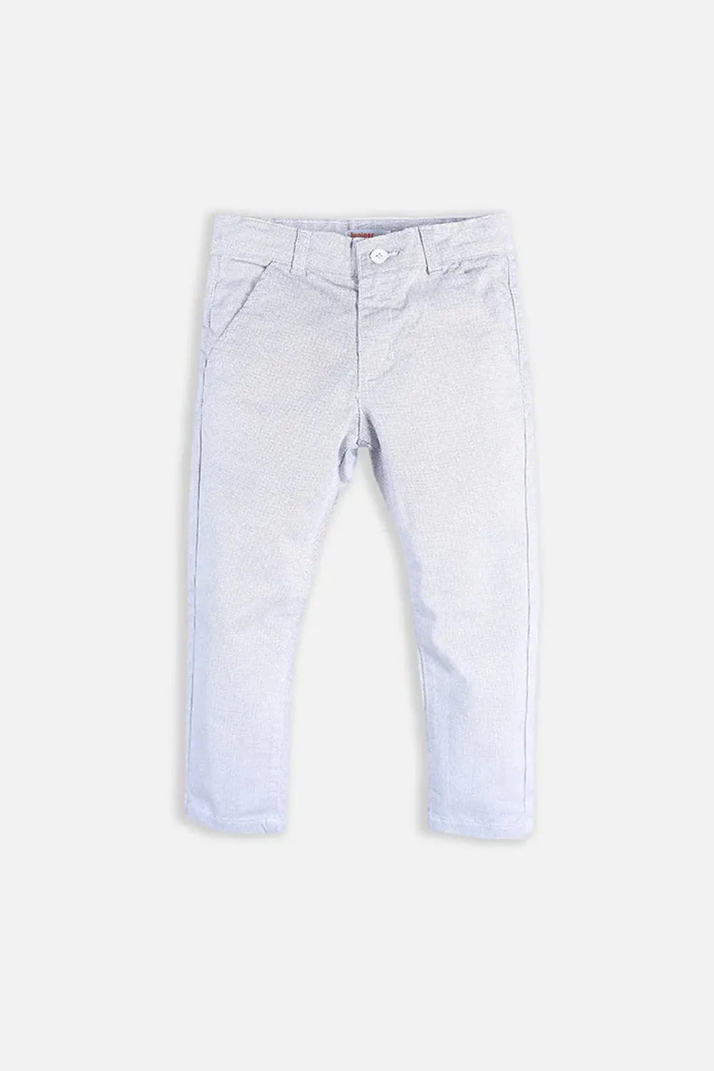 BOY'S OFF WHITE PRINTED CHINO PANT