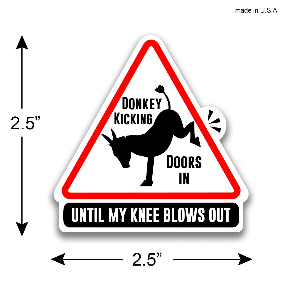 Breaching Donkey Kick Warning Firefighter Sticker