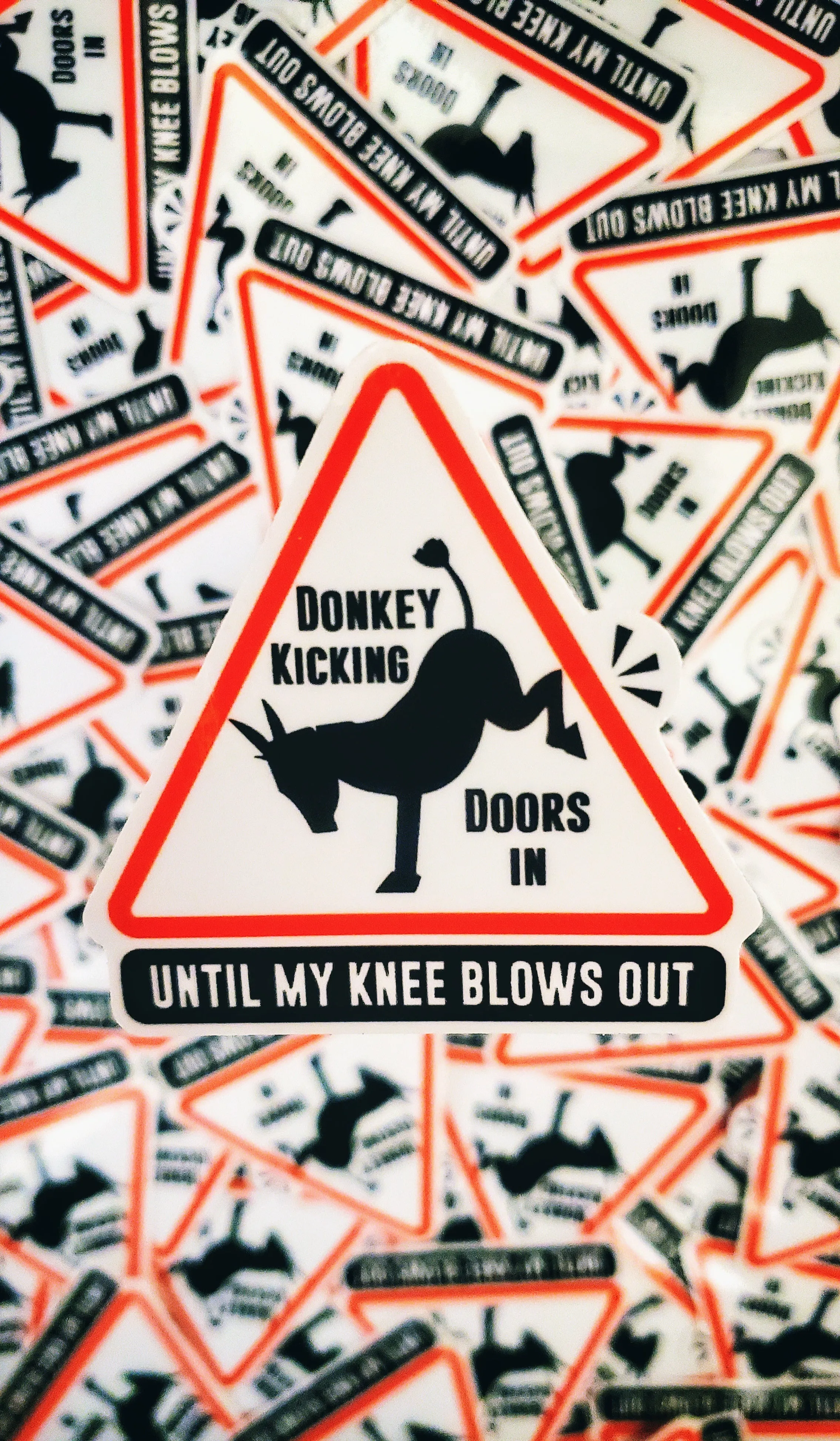 Breaching Donkey Kick Warning Firefighter Sticker