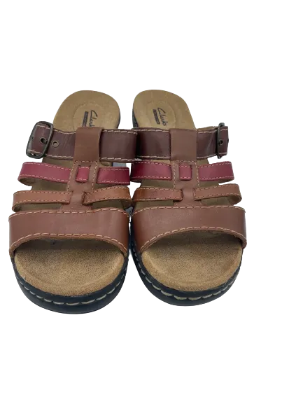 Clarks Lexy Alloy Slide Leather Sandals