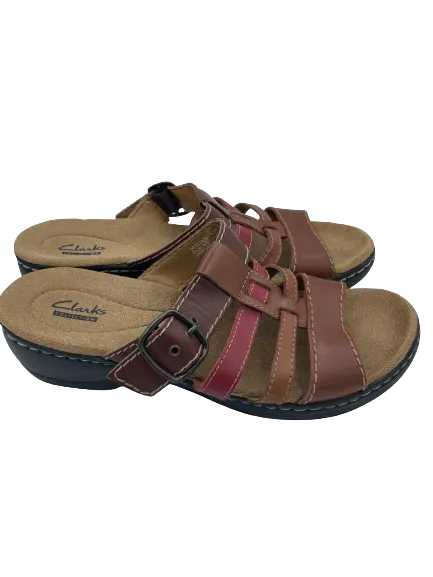 Clarks Lexy Alloy Slide Leather Sandals