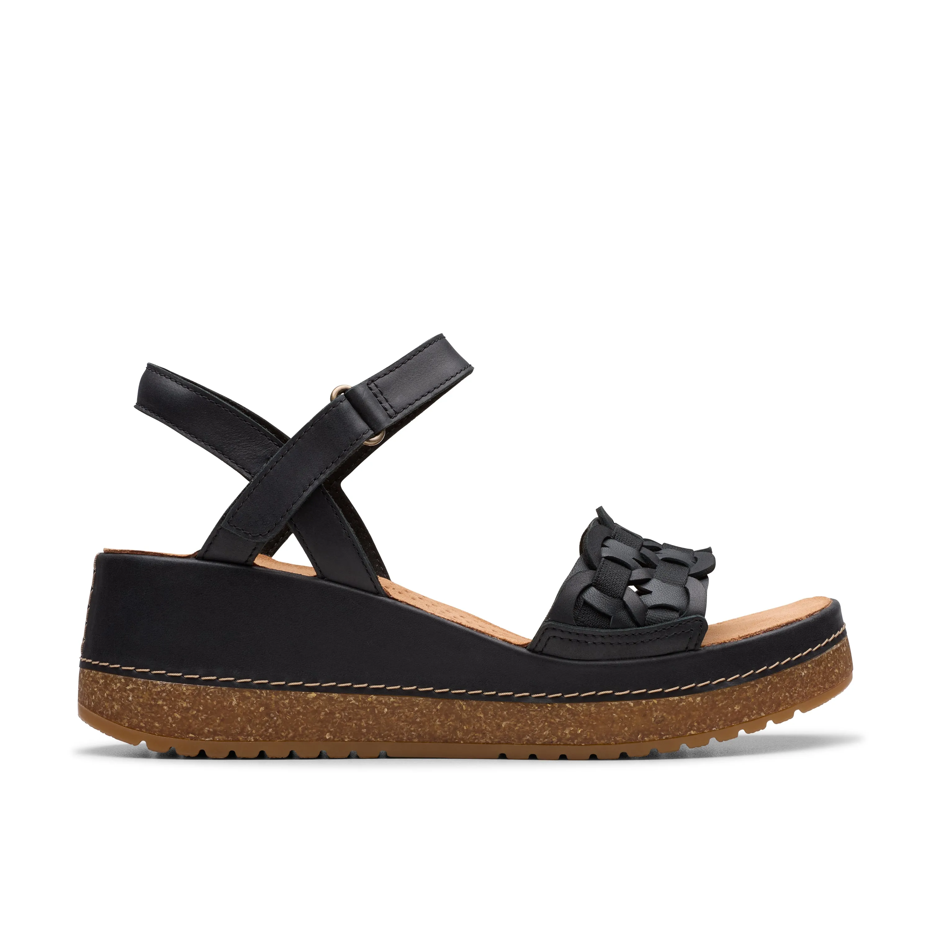 Clarks Women's Kassanda Bar Wedge Sandal - Black