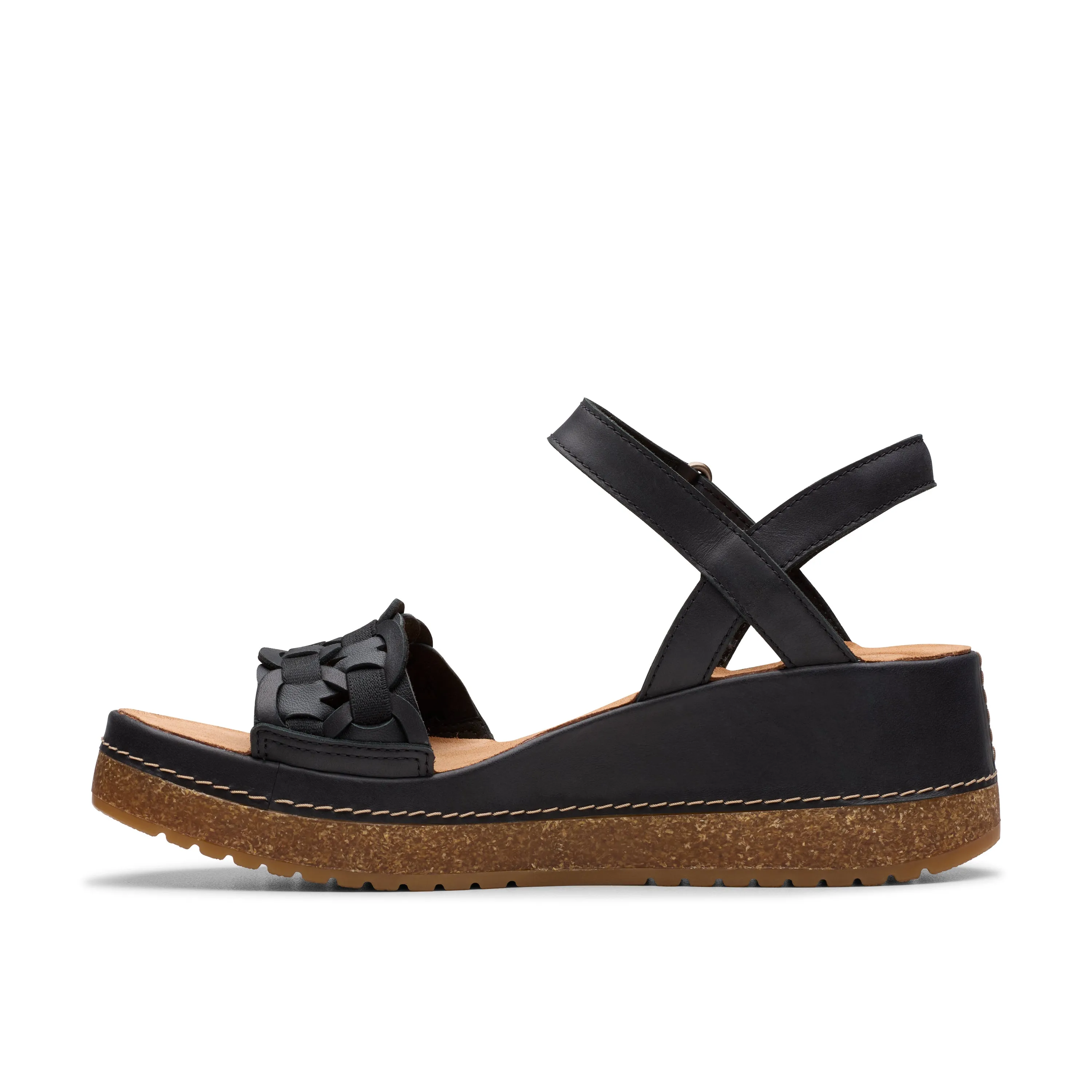 Clarks Women's Kassanda Bar Wedge Sandal - Black