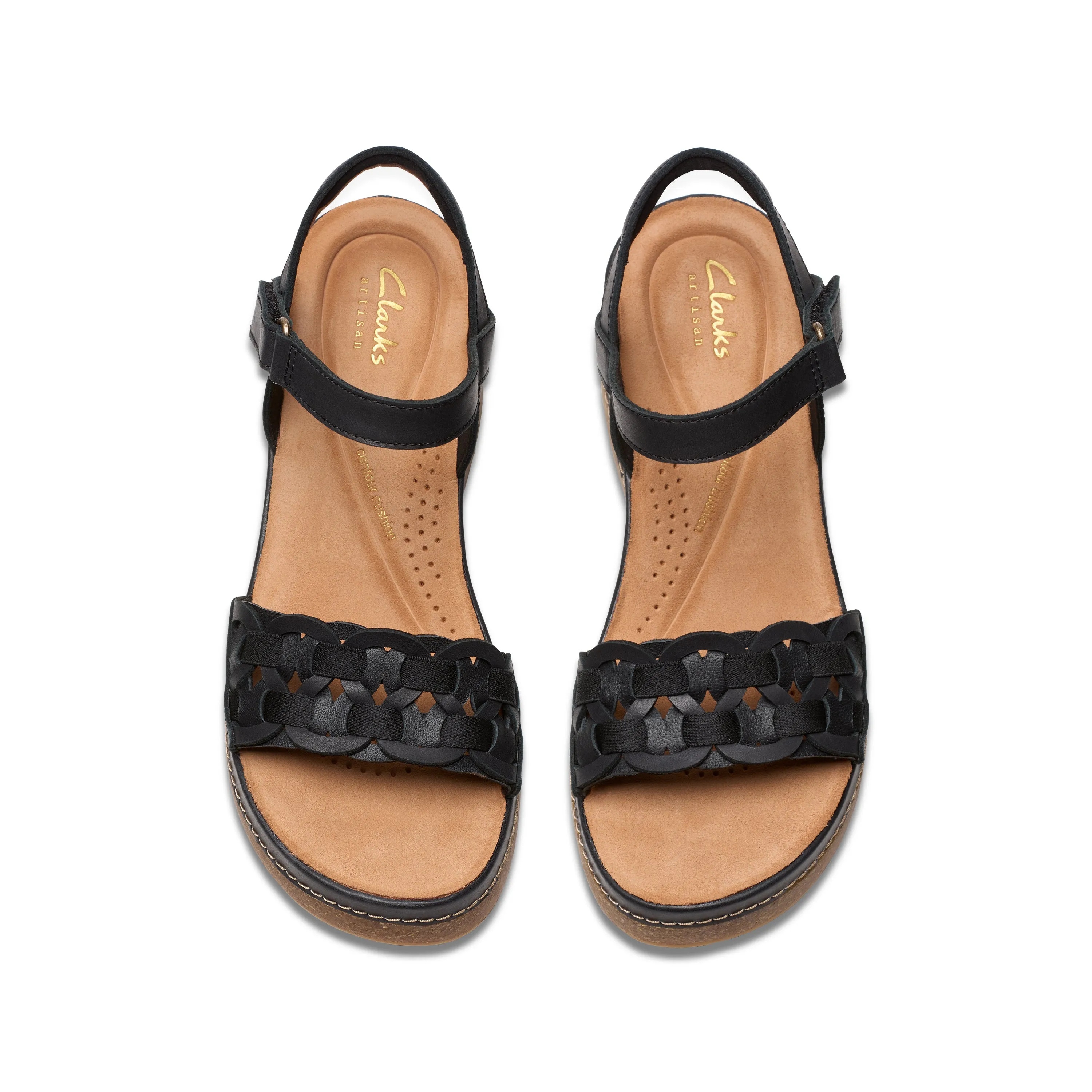Clarks Women's Kassanda Bar Wedge Sandal - Black