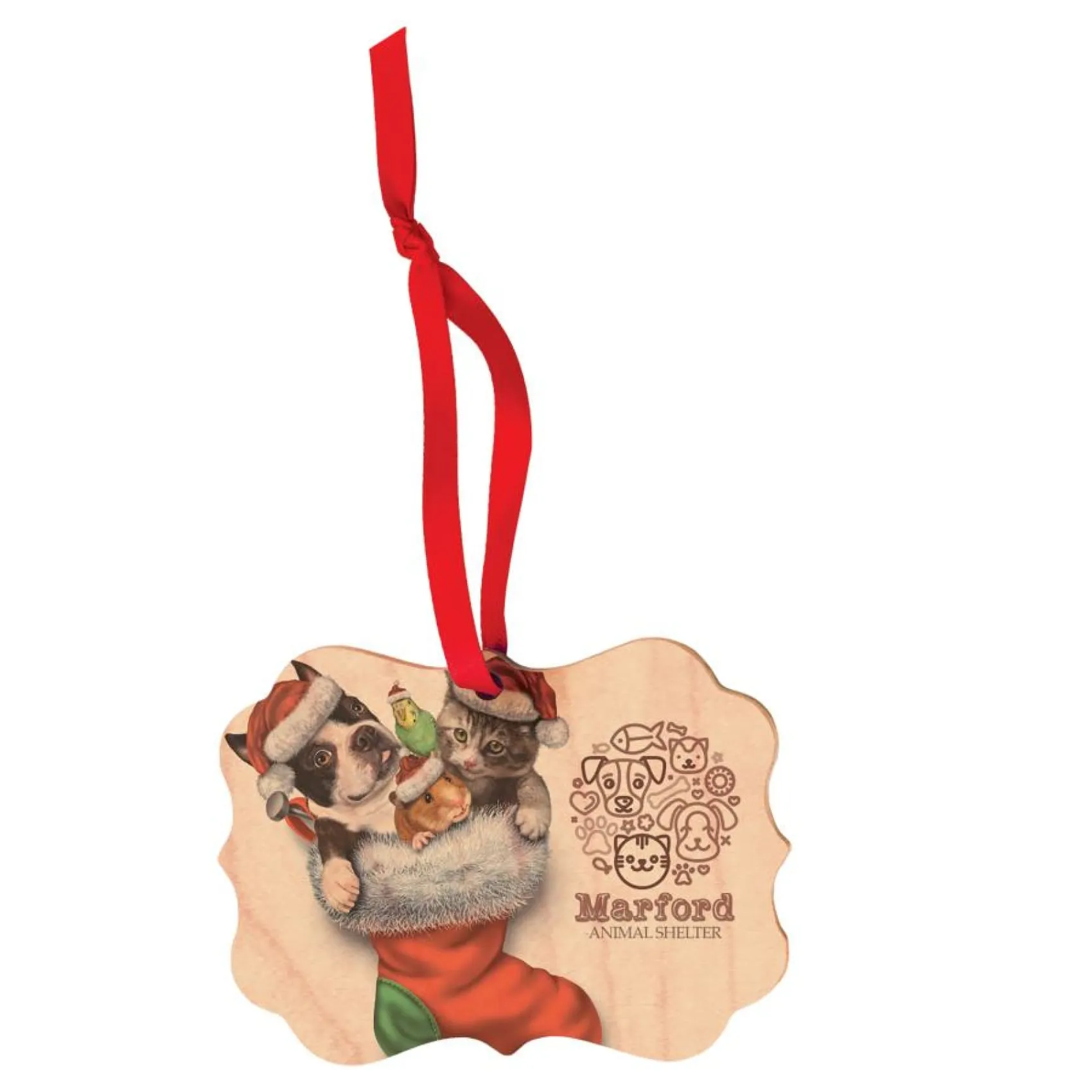 Color Maple Wood Ornaments