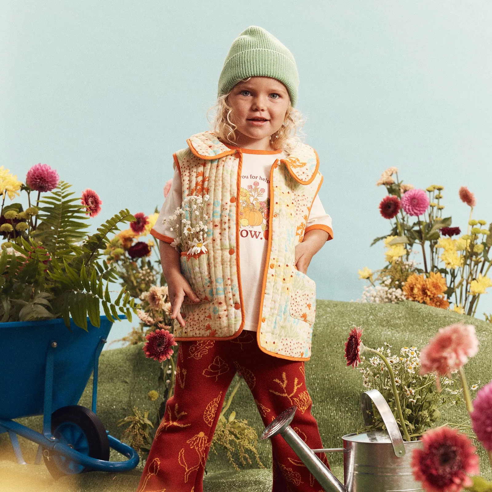 Convertible Quilted Print Jacket - Meadow