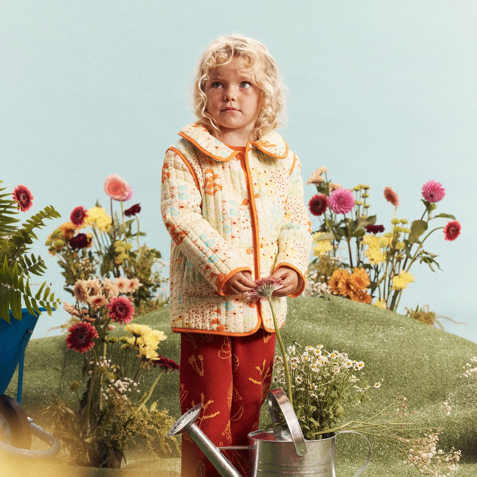 Convertible Quilted Print Jacket - Meadow
