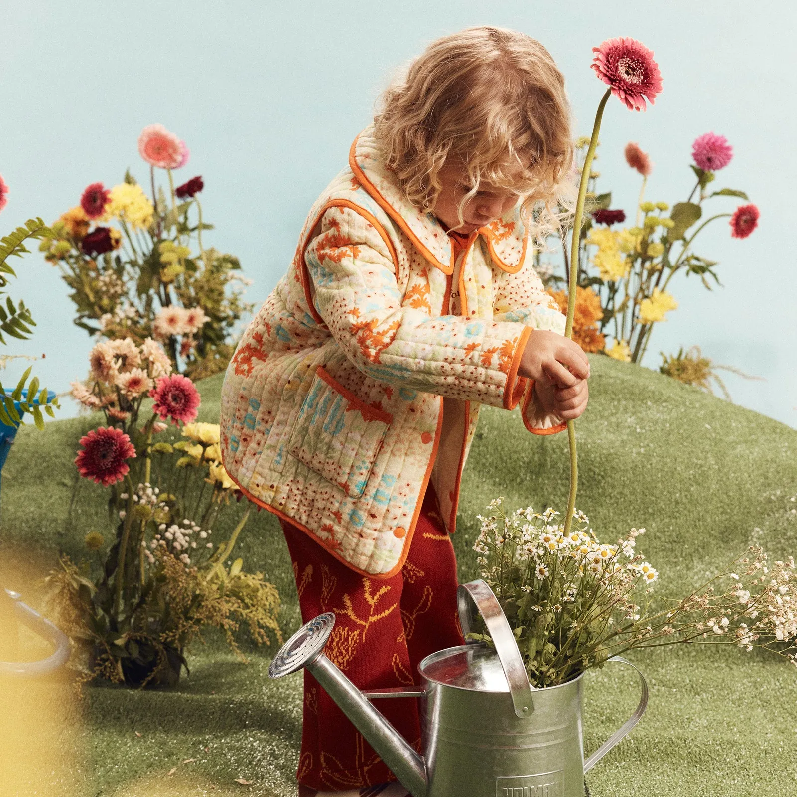 Convertible Quilted Print Jacket - Meadow
