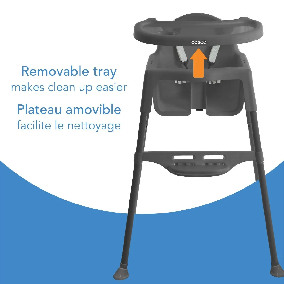 Cosco Canteen Highchair with footrest - Grey