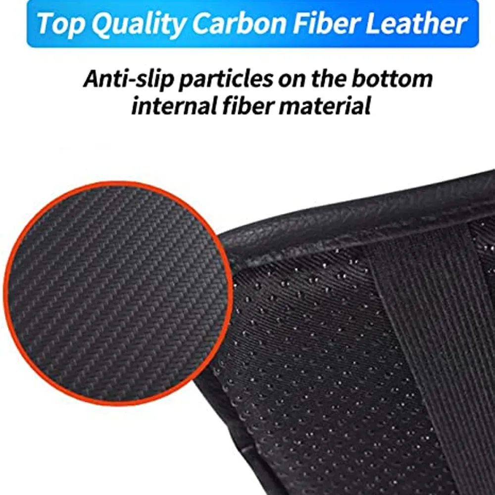 Custom Text For Center Console Pad, Compatible with All Cars, Carbon Fiber PU Leather Auto Armrest Cover Protector, Waterproof Car Armrest Seat Box Cover LR13991