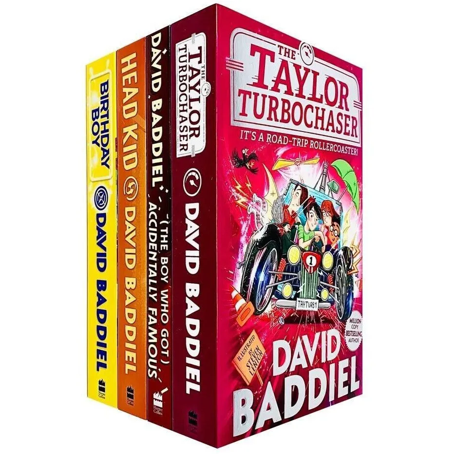 David Baddiel 4 Books Collection Set Birthday Boy, Taylor Turbochaser, Head Kid