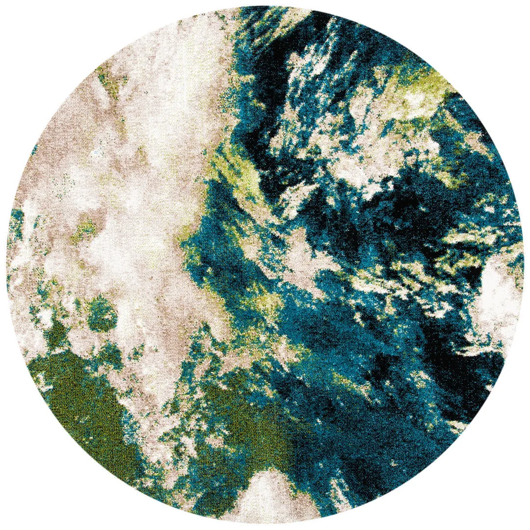 Dowlen Performance Abstract Rug 17 Stories Rug Size: Round 6'7"