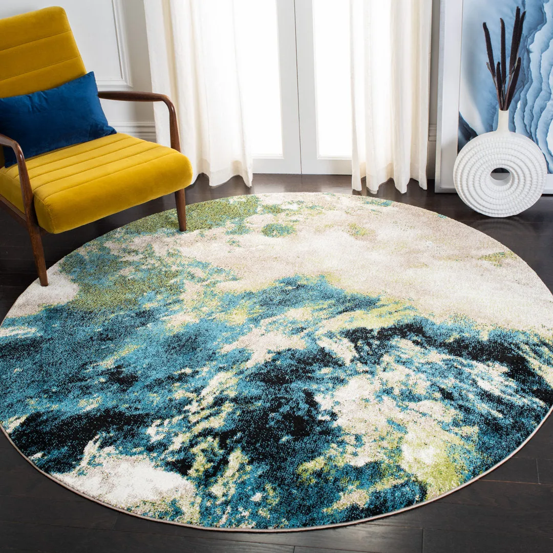 Dowlen Performance Abstract Rug 17 Stories Rug Size: Round 6'7"