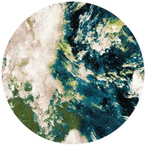 Dowlen Performance Abstract Rug 17 Stories Rug Size: Round 6'7"