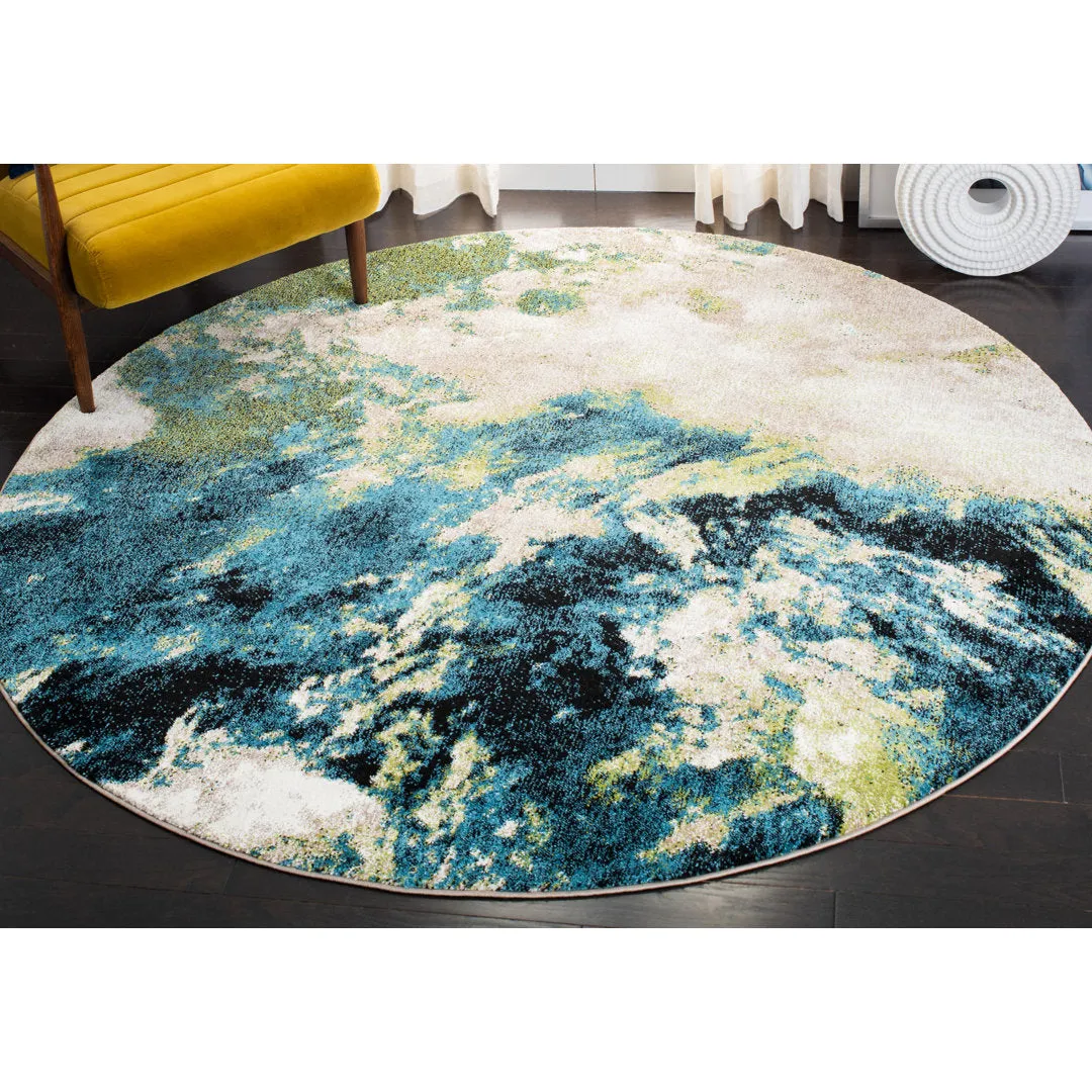 Dowlen Performance Abstract Rug 17 Stories Rug Size: Round 6'7"