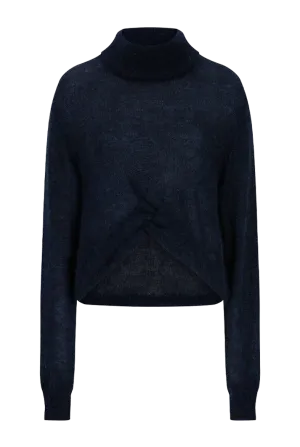 Draped Turtleneck Sweater | Midnight