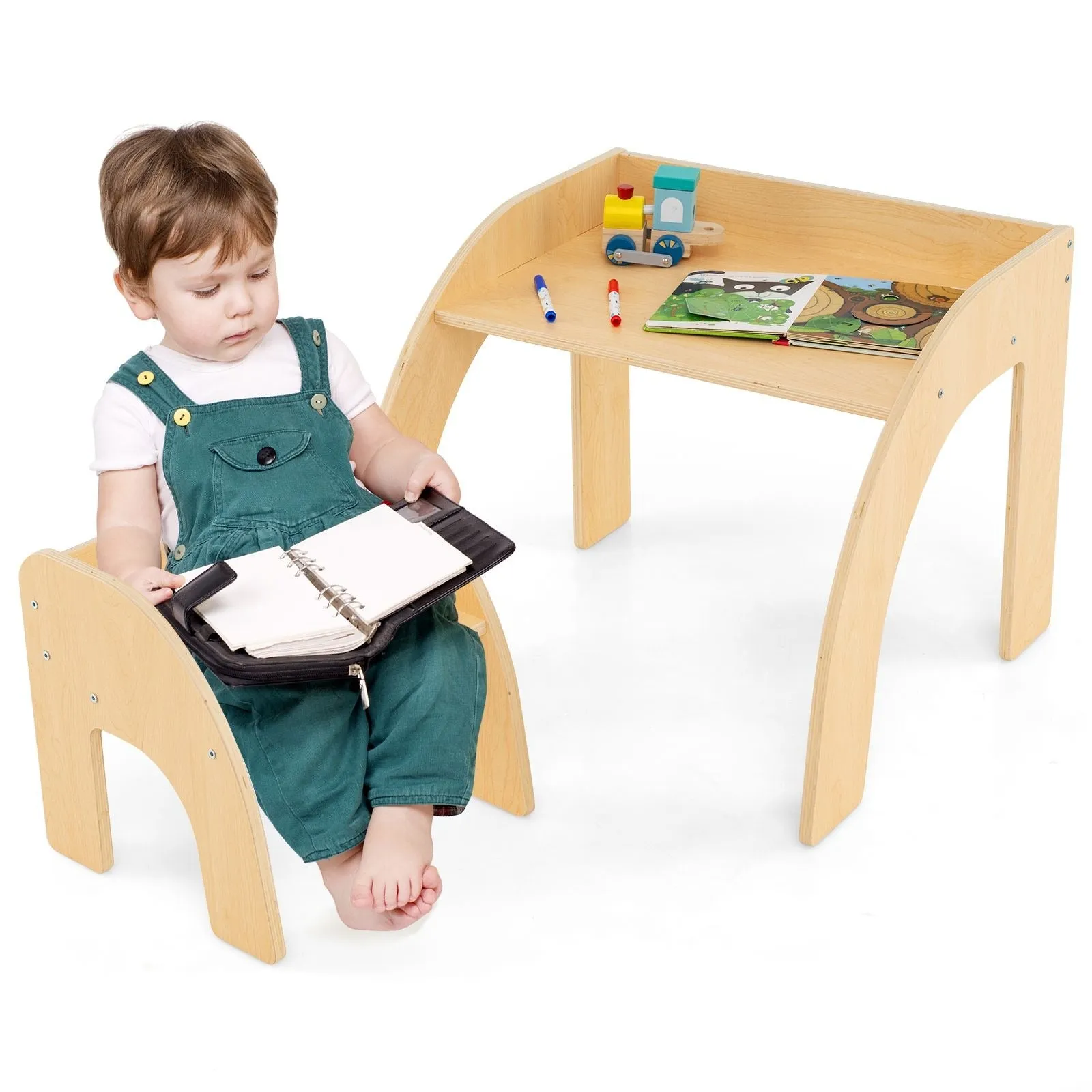 Eco Solid Plywood Toddler Table with Ergonomic Spine Supporting Chair | 3 Years  