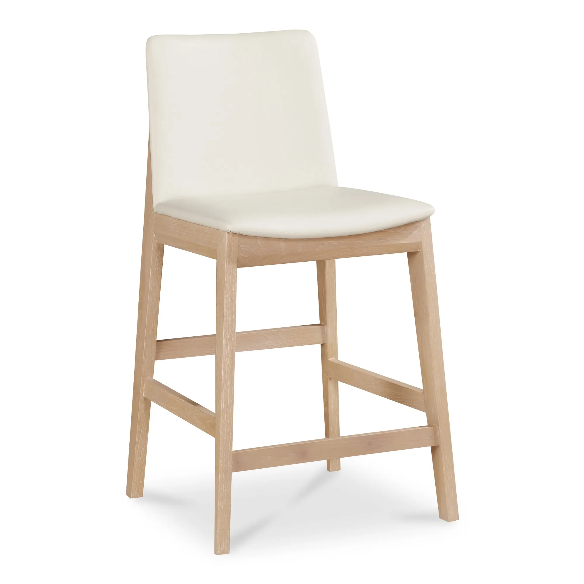 Elegant Oak Vegan Leather Stool