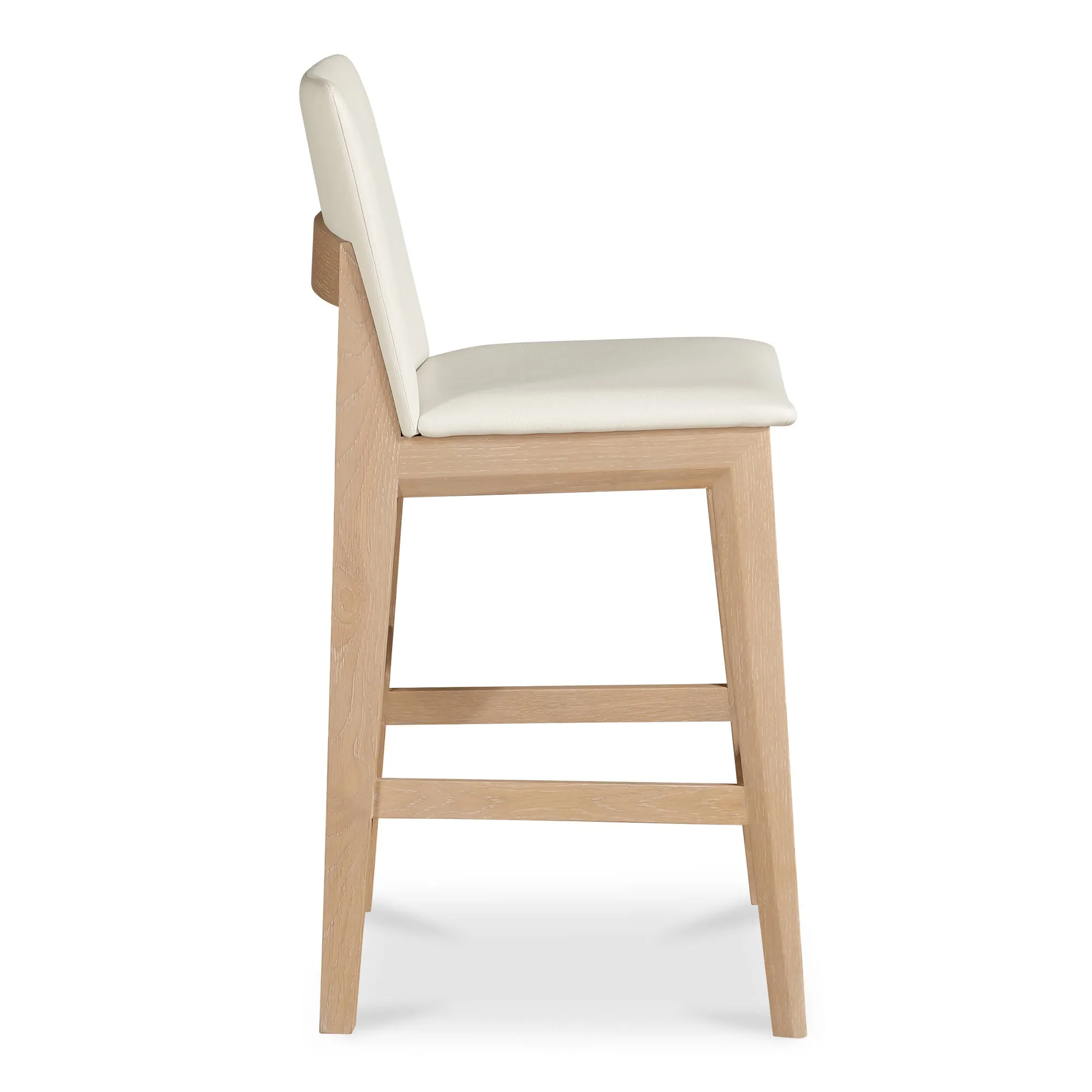 Elegant Oak Vegan Leather Stool