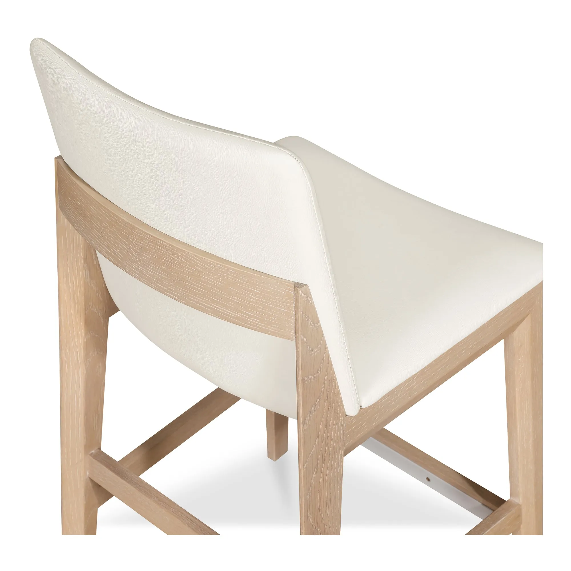 Elegant Oak Vegan Leather Stool