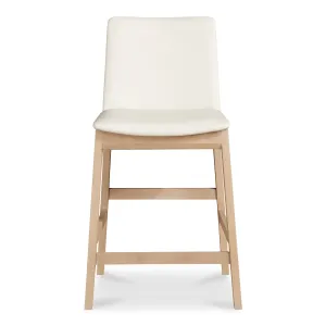 Elegant Oak Vegan Leather Stool