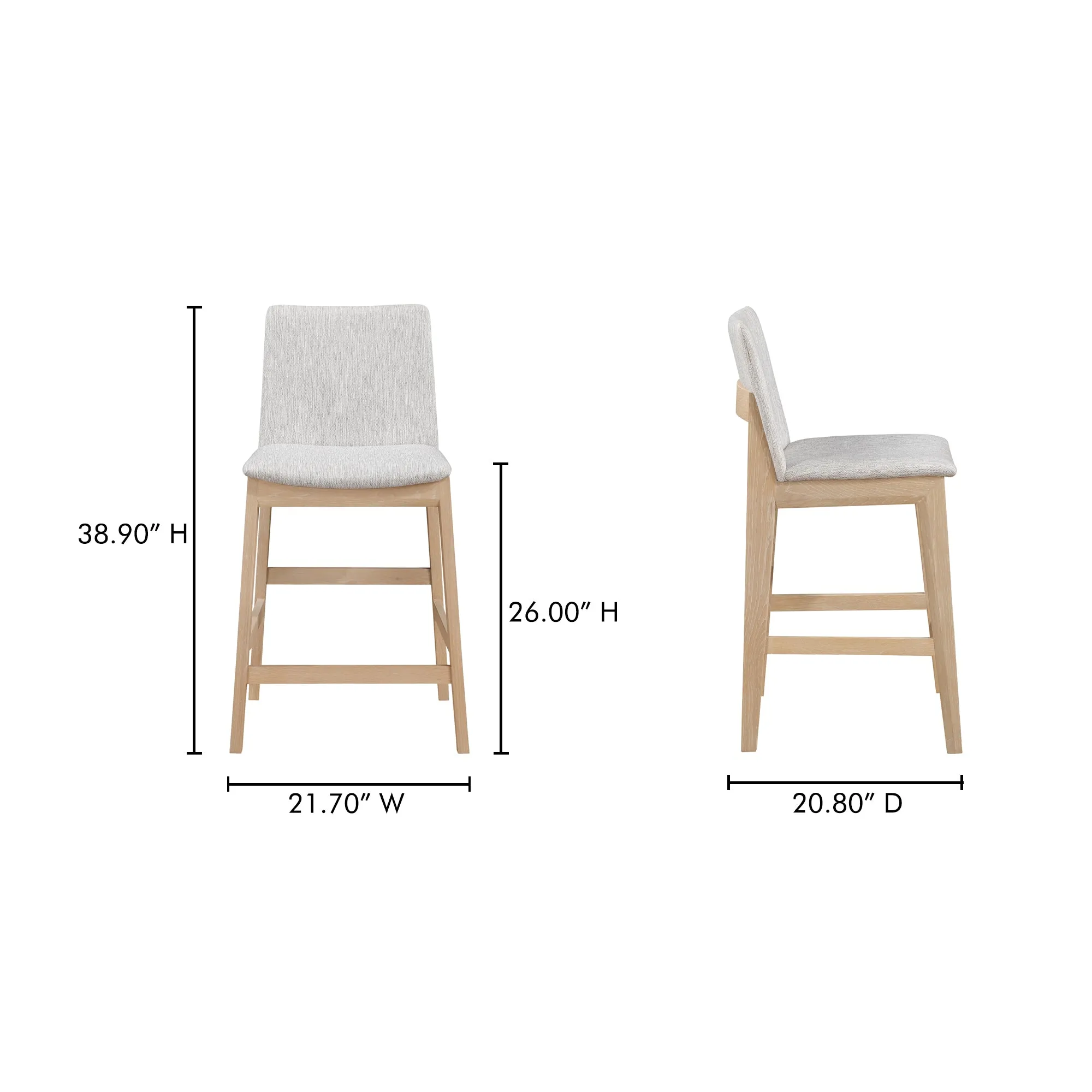 Elegant Oak Vegan Leather Stool