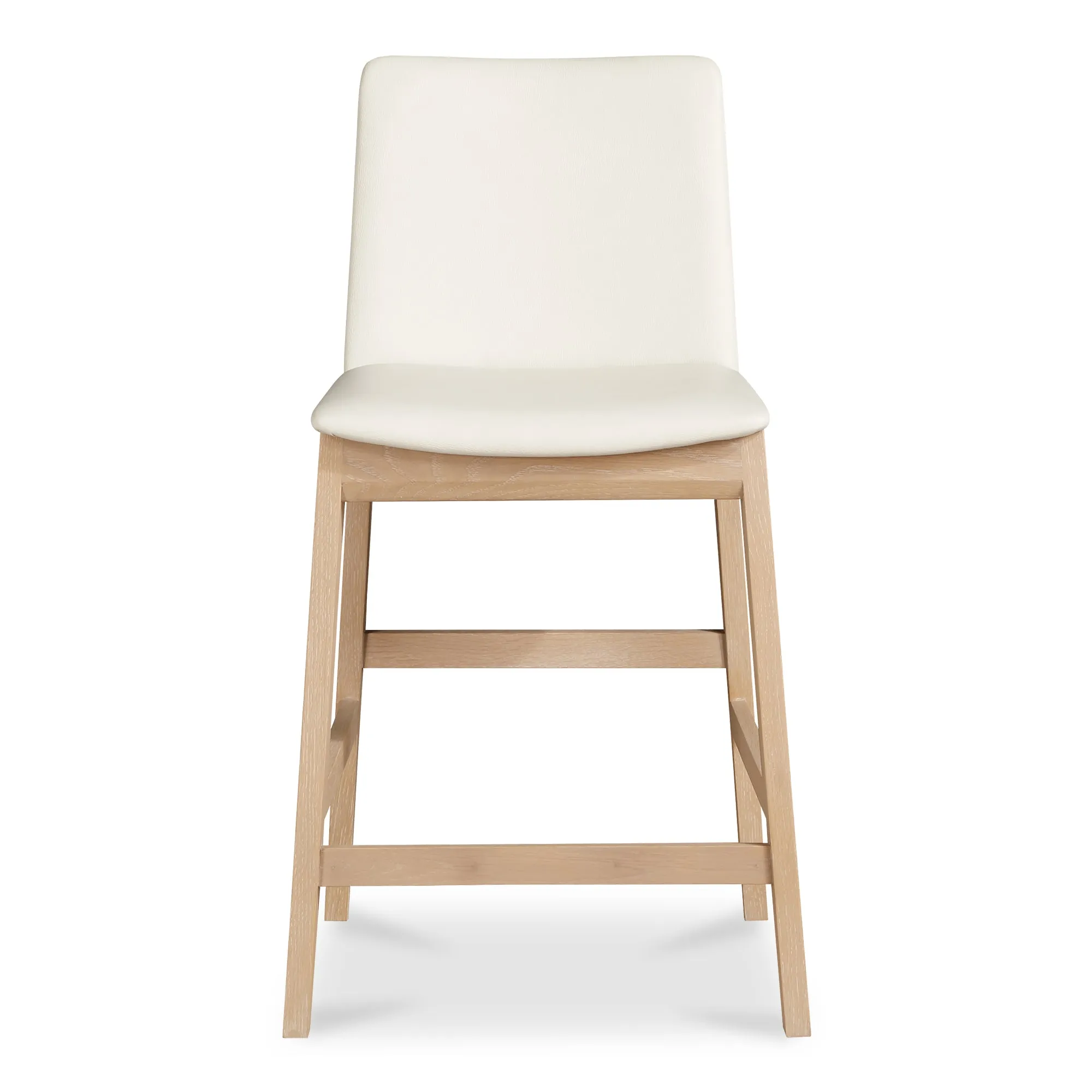 Elegant Oak Vegan Leather Stool