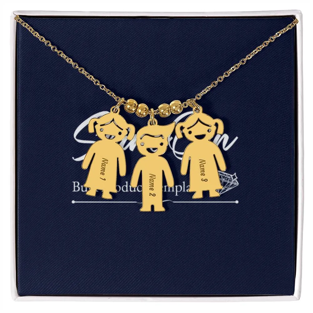 Engraved Kids Charm Necklace